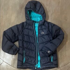L.L. Bean Black Jacket with Aqua Interior